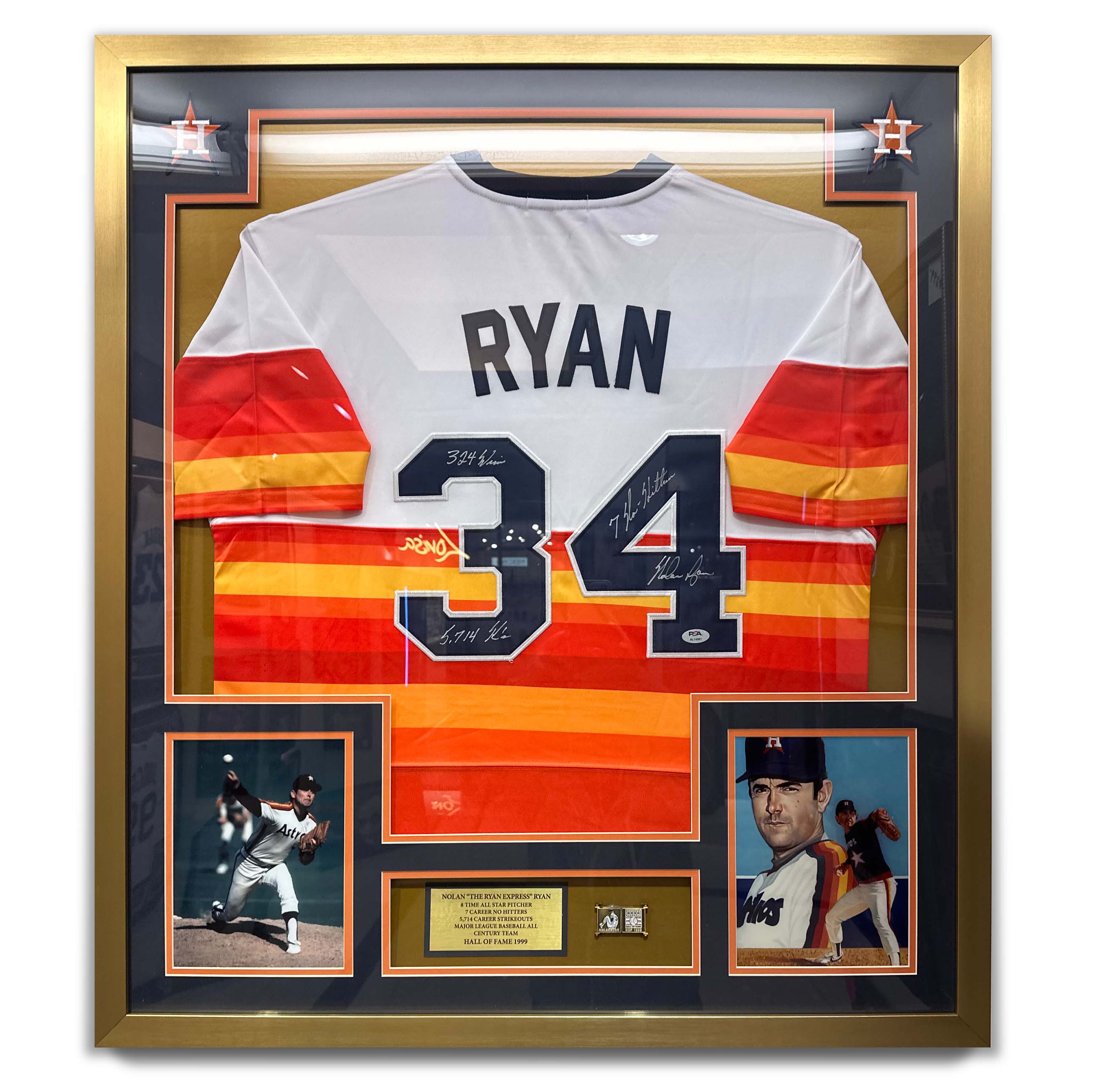 Houston Astros Hall of Famers Autographed Jersey - Nolan Ryan