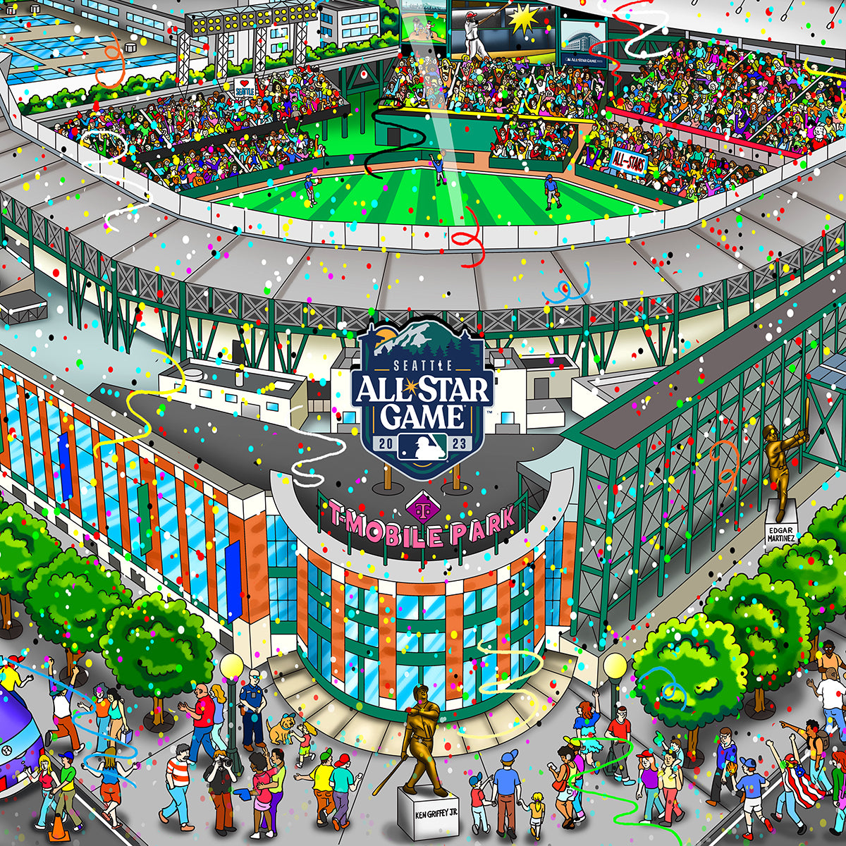 Charles Fazzino "MLB All-Star Game 2023: Seattle" 3D Limited Edition Giclee on Paper