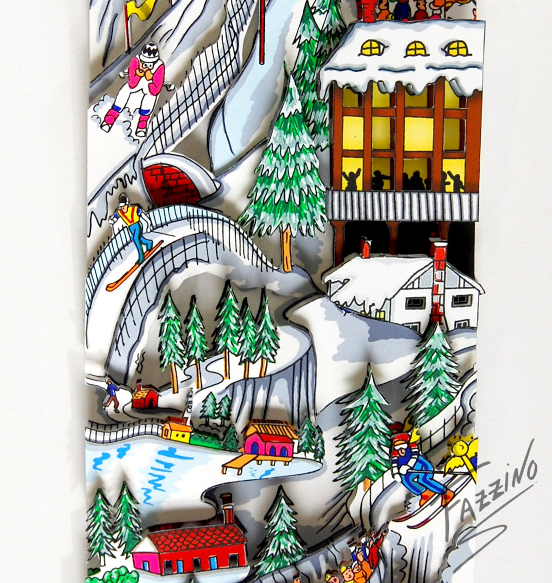 Charles Fazzino "Hitting the Slopes" 3D Limited Edition Silkscreen on Paper