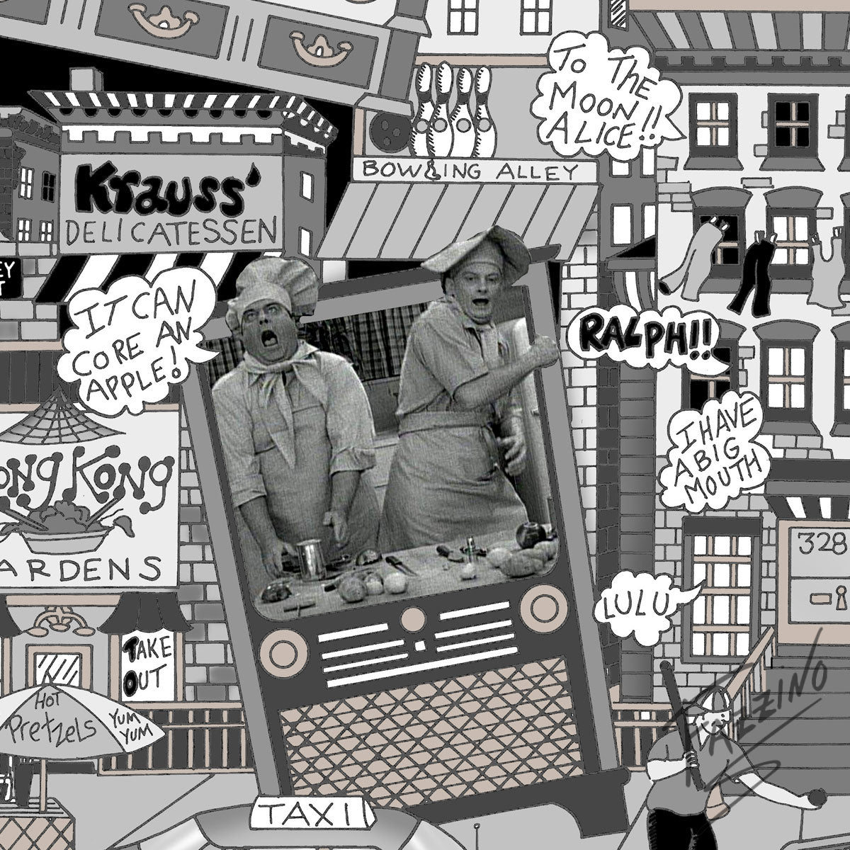 Charles Fazzino "Honeymooners" 3D Limited Edition Silkscreen on Paper with giclee elements