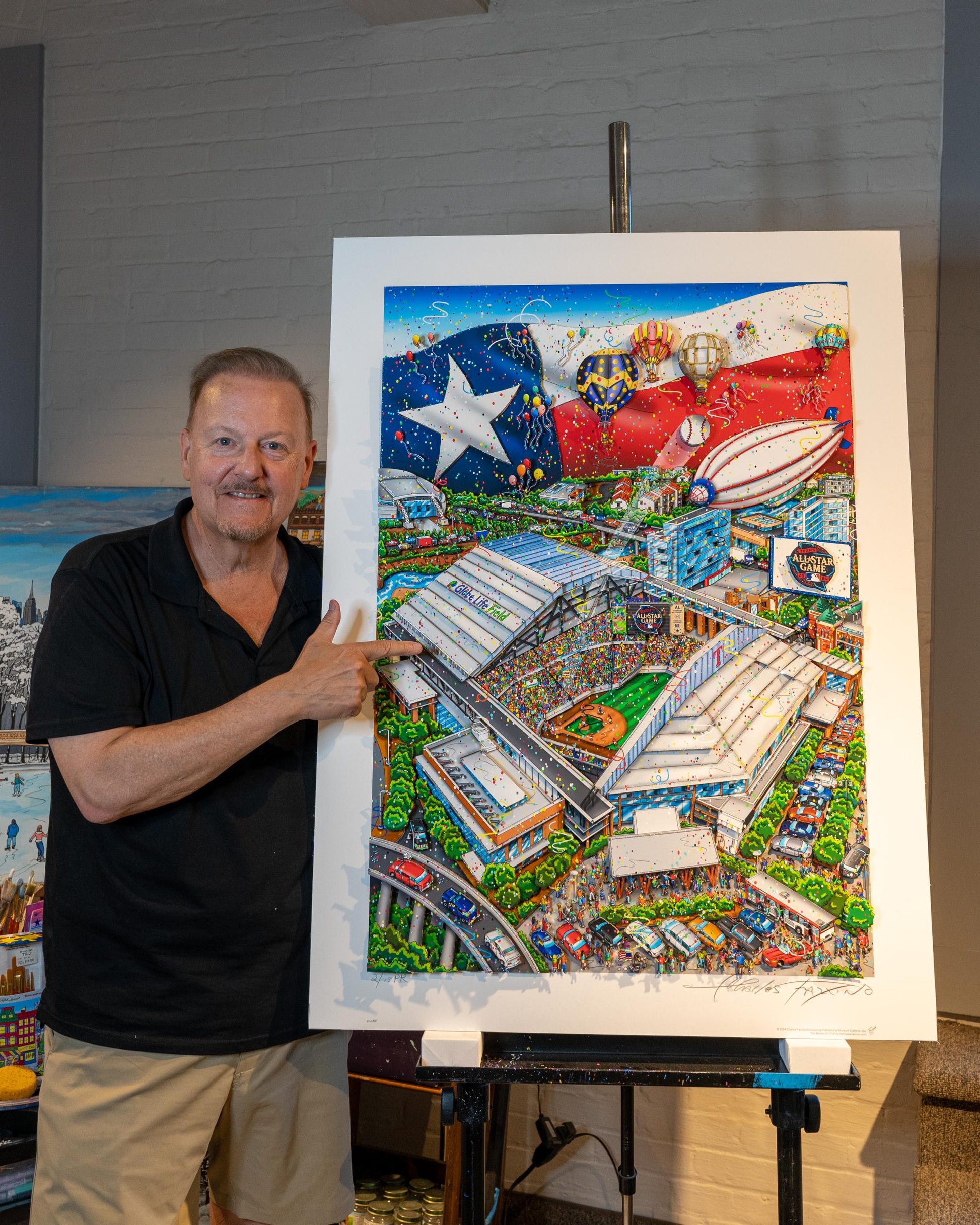 Charles Fazzino "MLB All-Star Game 2024: Texas" 3D Limited Edition Mixed-Media on Paper