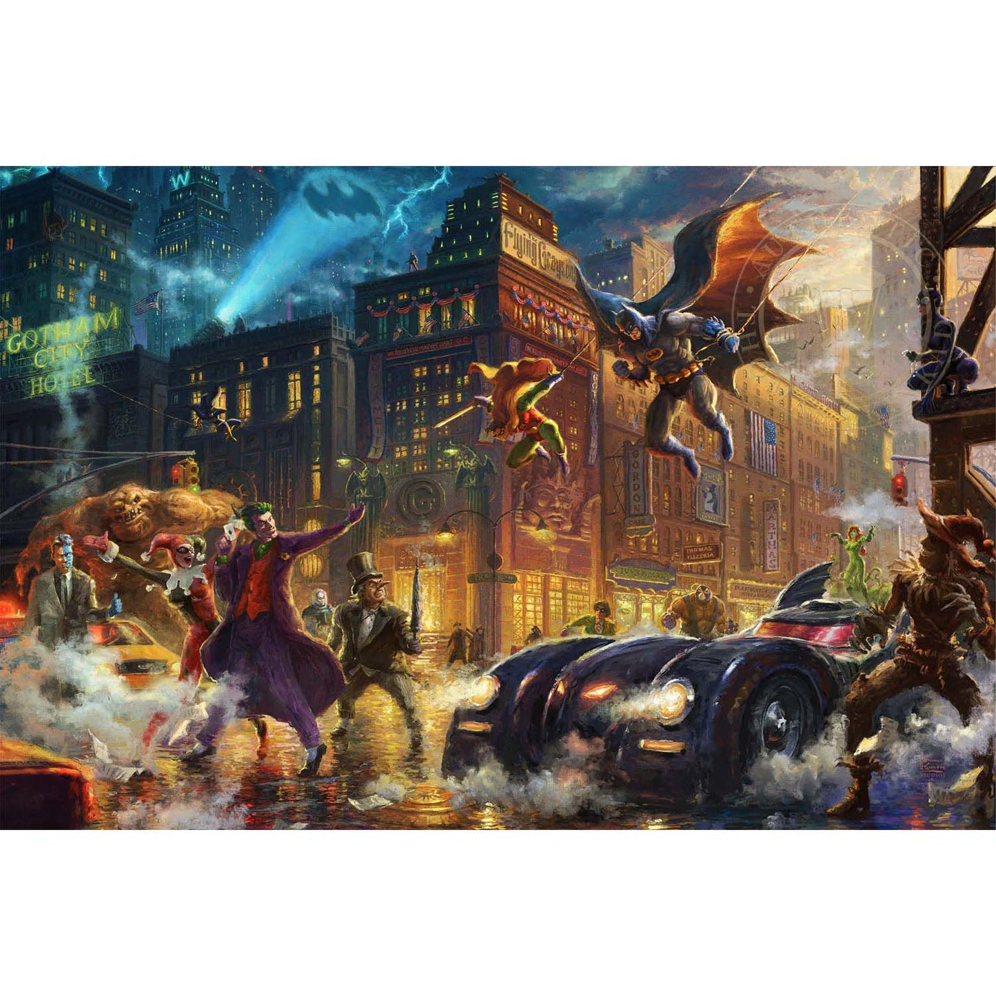 Thomas Kinkade Studios "Dark Night Saves Gotham" Limited Edition Giclee