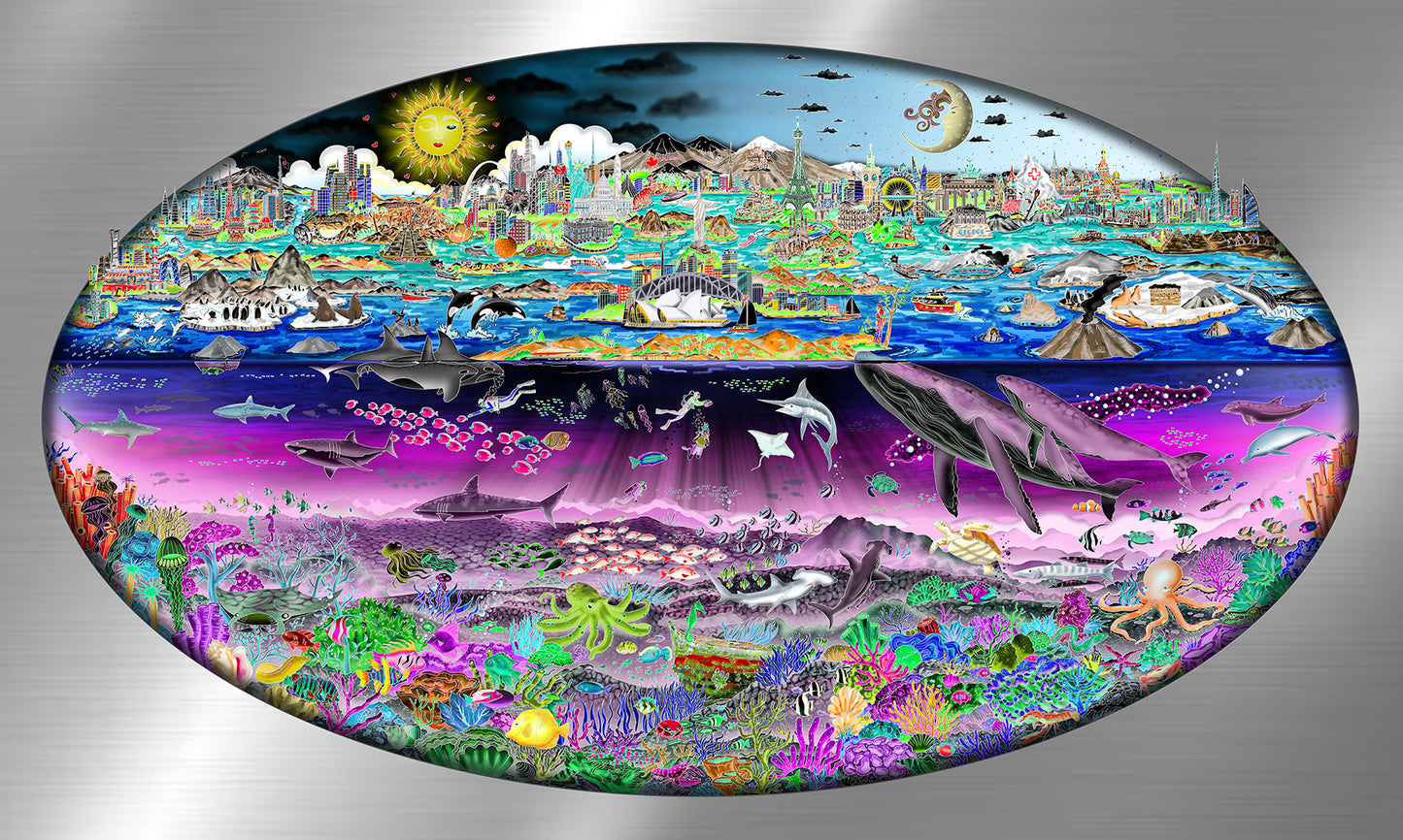 Charles Fazzino "Our Oceans… The Tides of Life" 3D Limited Edition Mixed-Media on Paper