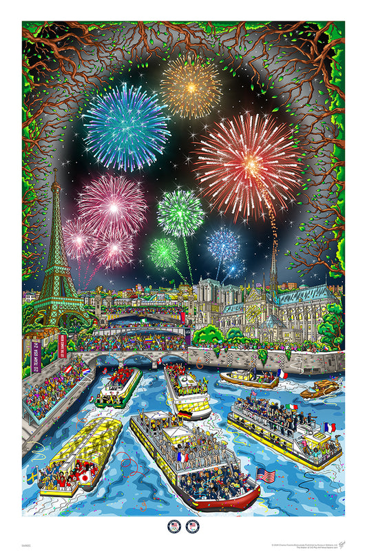 Charles Fazzino "2024 Paris Olympics" 3D Limited Edition Giclee on Paper