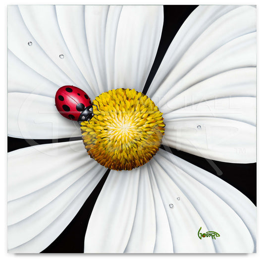 Michael Godard "White Flower Ladybug" Limited Edition