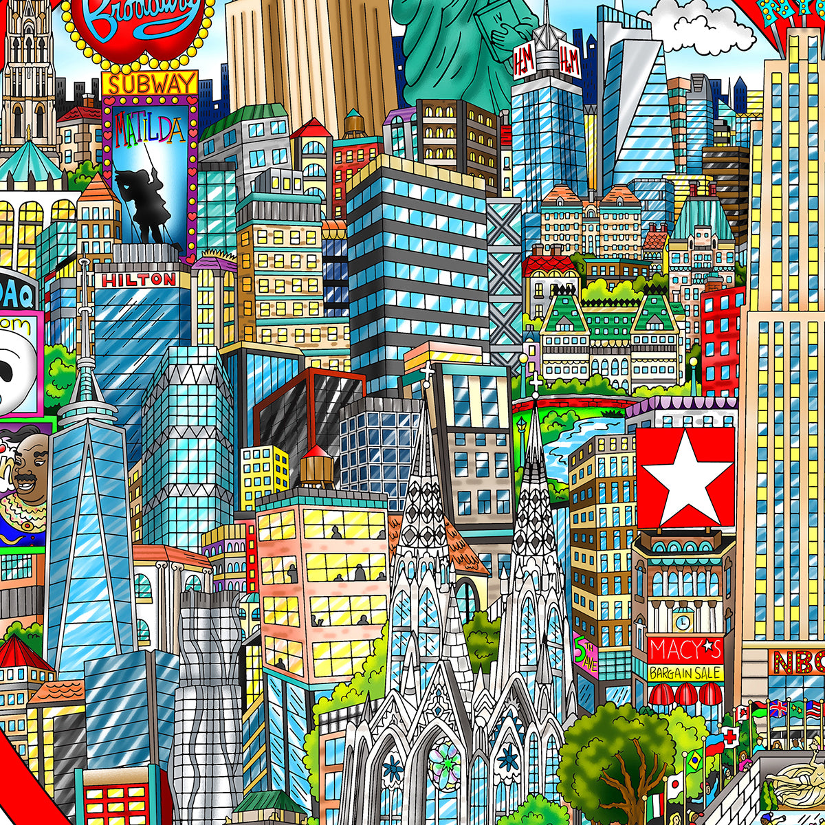 Charles Fazzino "You’re in the Heart of Manhattan" 3D Limited Edition Mixed-Media on Paper