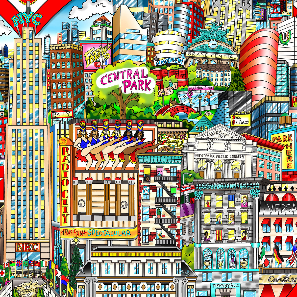 Charles Fazzino "You’re in the Heart of Manhattan" 3D Limited Edition Mixed-Media on Paper