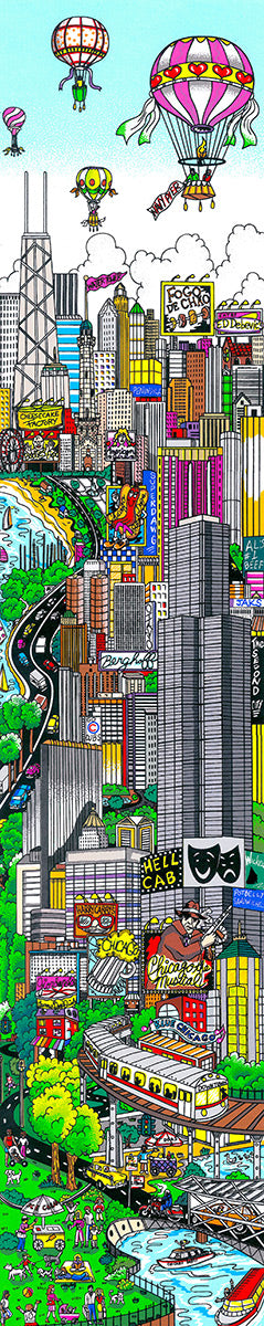 Charles Fazzino "A Deep Dish Pie…In Chi-Town" 3D Limited Edition Silkscreen on Paper