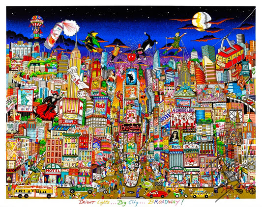 Charles Fazzino "Bright Lights…Big City…Broadway" 3D Limited Edition Silkscreen on Paper