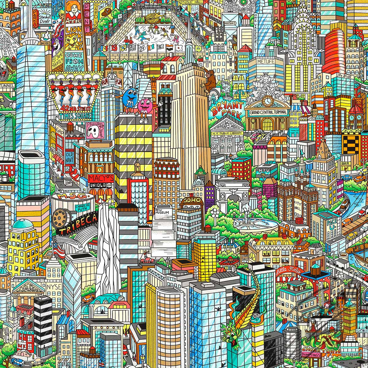 Charles Fazzino "Experience the Magic of Manhattan" 3D Limited Edition Silkscreen on Paper