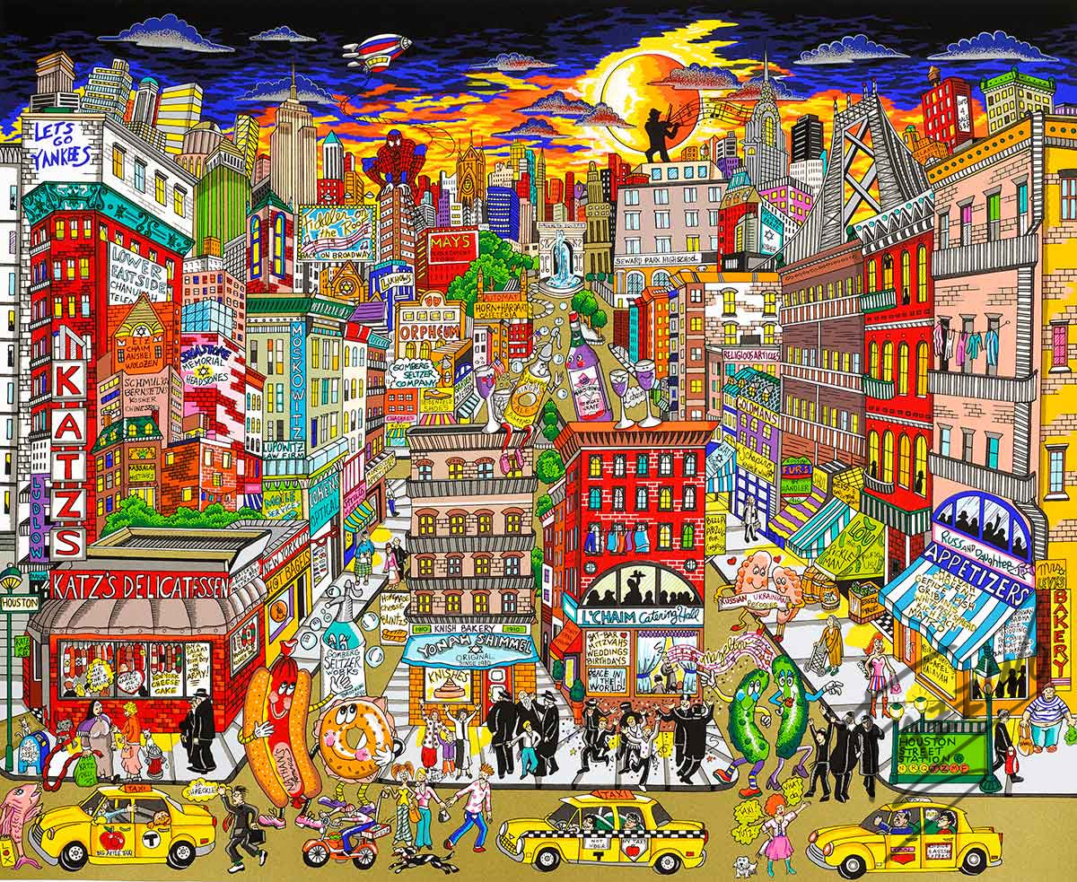 Charles Fazzino "Fahklumpt and Famisched in this Meshugenah City…NYC" 3D Limited Edition Silkscreen on Paper