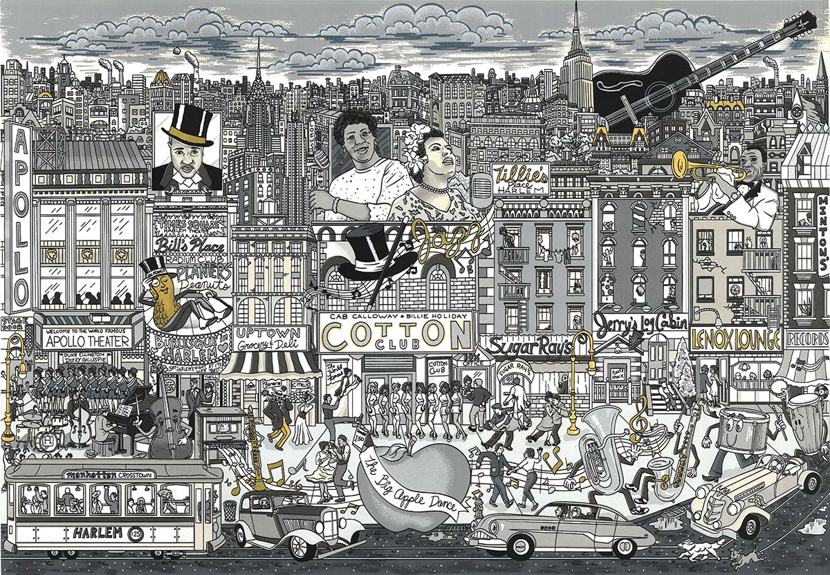 Charles Fazzino "Harlem and All That Jazz" 3D Limited Edition Silkscreen on Paper