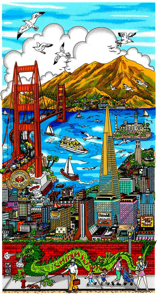 Charles Fazzino "High Over San Francisco" 3D Limited Edition Silkscreen on Paper