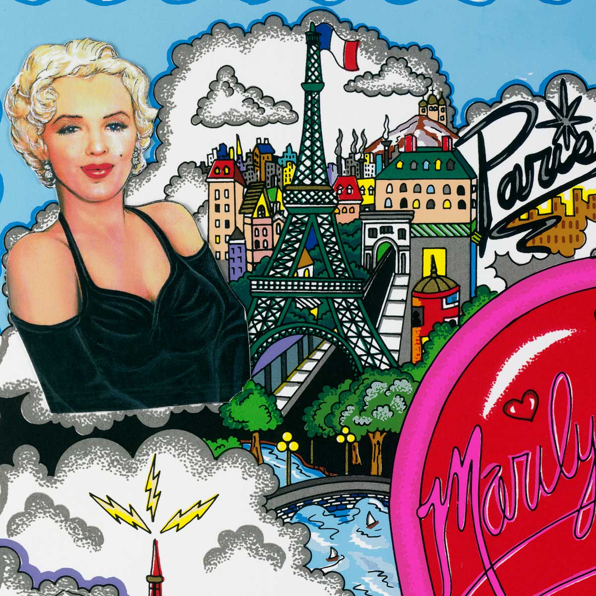 Charles Fazzino "Love and Kisses, Marilyn" 3D Limited Edition Silkscreen on Paper with mixed-media elements