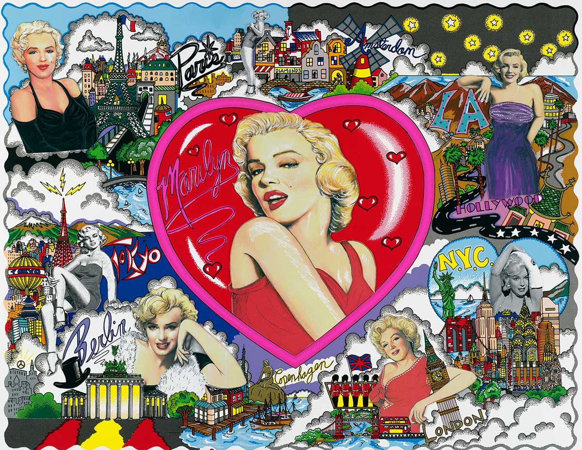 Charles Fazzino "Love and Kisses, Marilyn" 3D Limited Edition Silkscreen on Paper with mixed-media elements