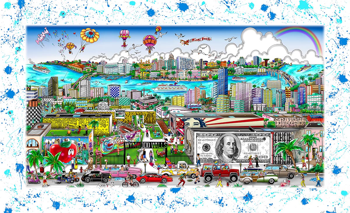 Charles Fazzino "Miami…Artistically in the 305" 3D Limited Edition Mixed-Media on Paper