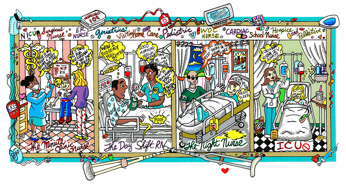 Charles Fazzino "Nurses Have Heart" 3D Limited Edition Silkscreen on Paper