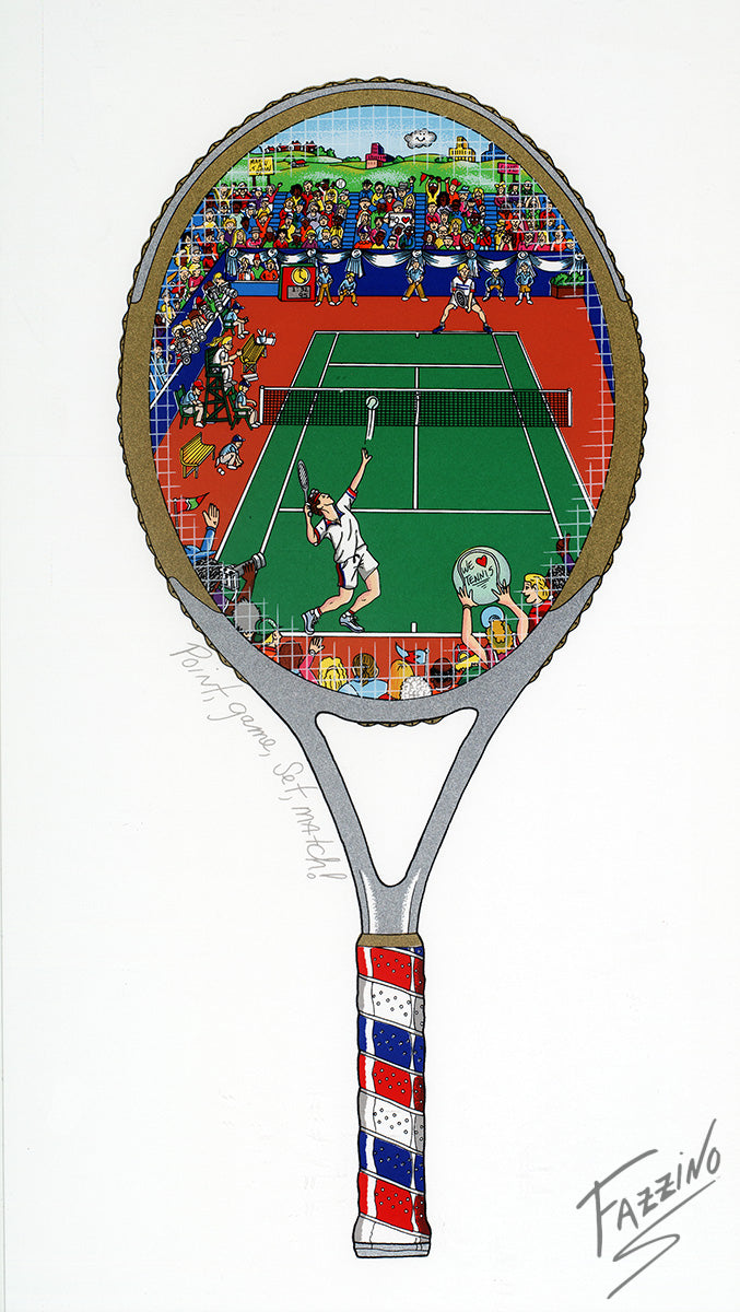 Charles Fazzino "Point, Set, Game, Match!" 3D Limited Edition Silkscreen on Paper