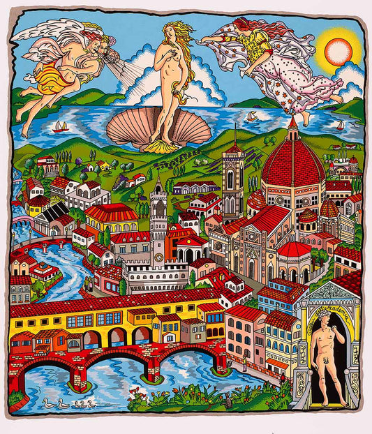 Charles Fazzino "The Italy Suite: Florence" 3D Limited Edition Silkscreen on Paper