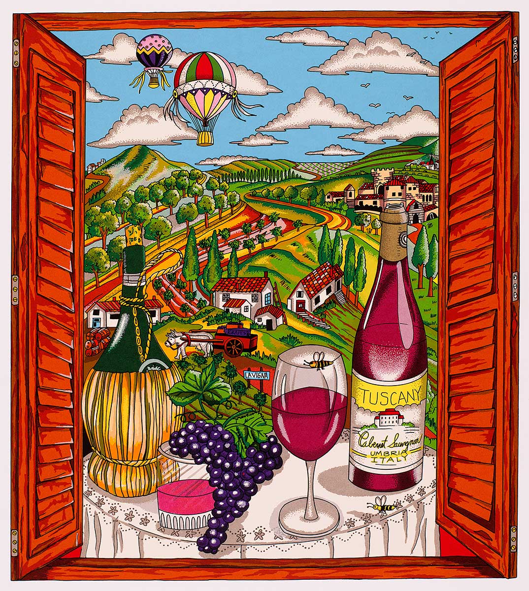 Charles Fazzino "The Italy Suite: Tuscany" 3D Limited Edition Silkscreen on Paper