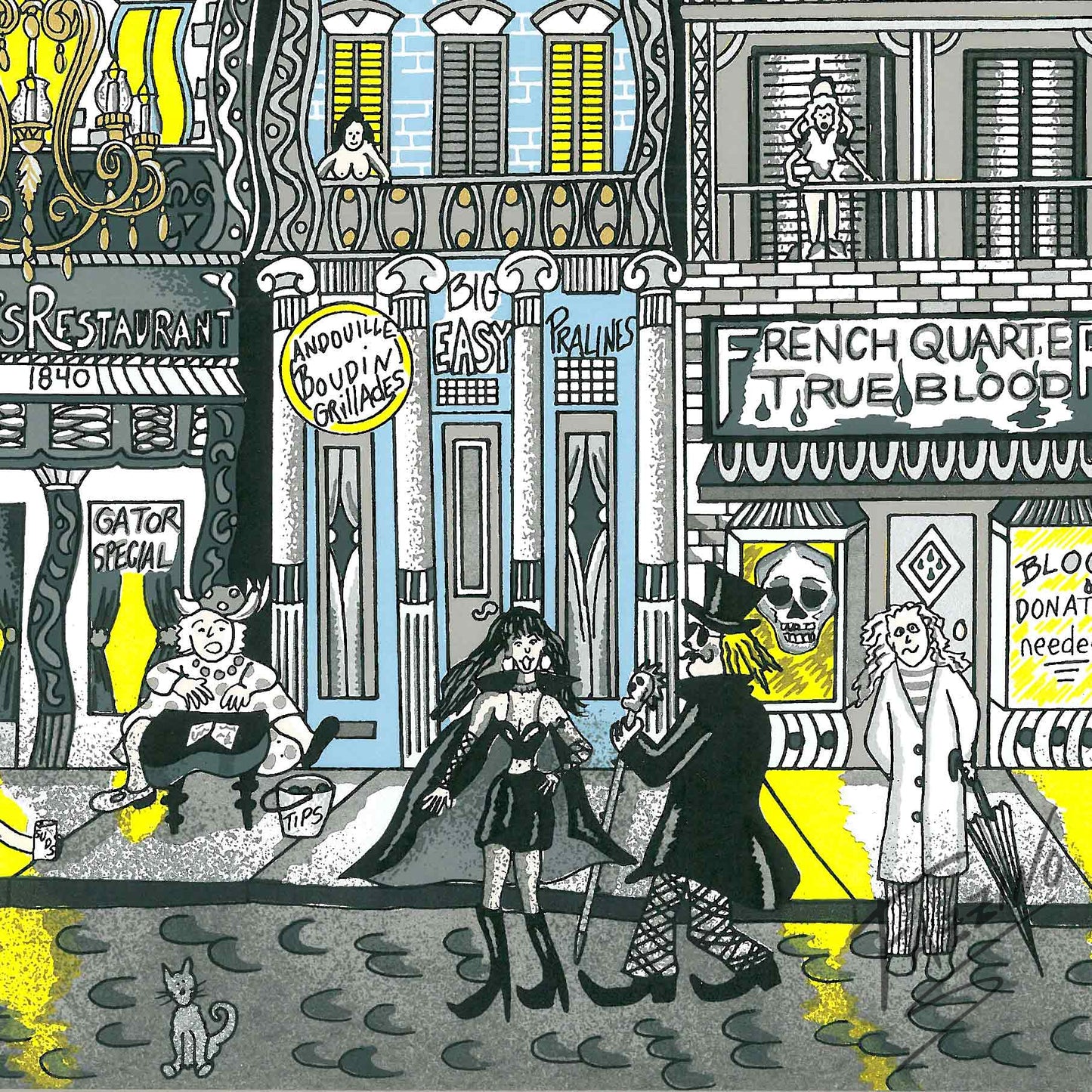 Charles Fazzino "Vampires…The Twilight of New Orleans" 3D Limited Edition Silkscreen on Paper