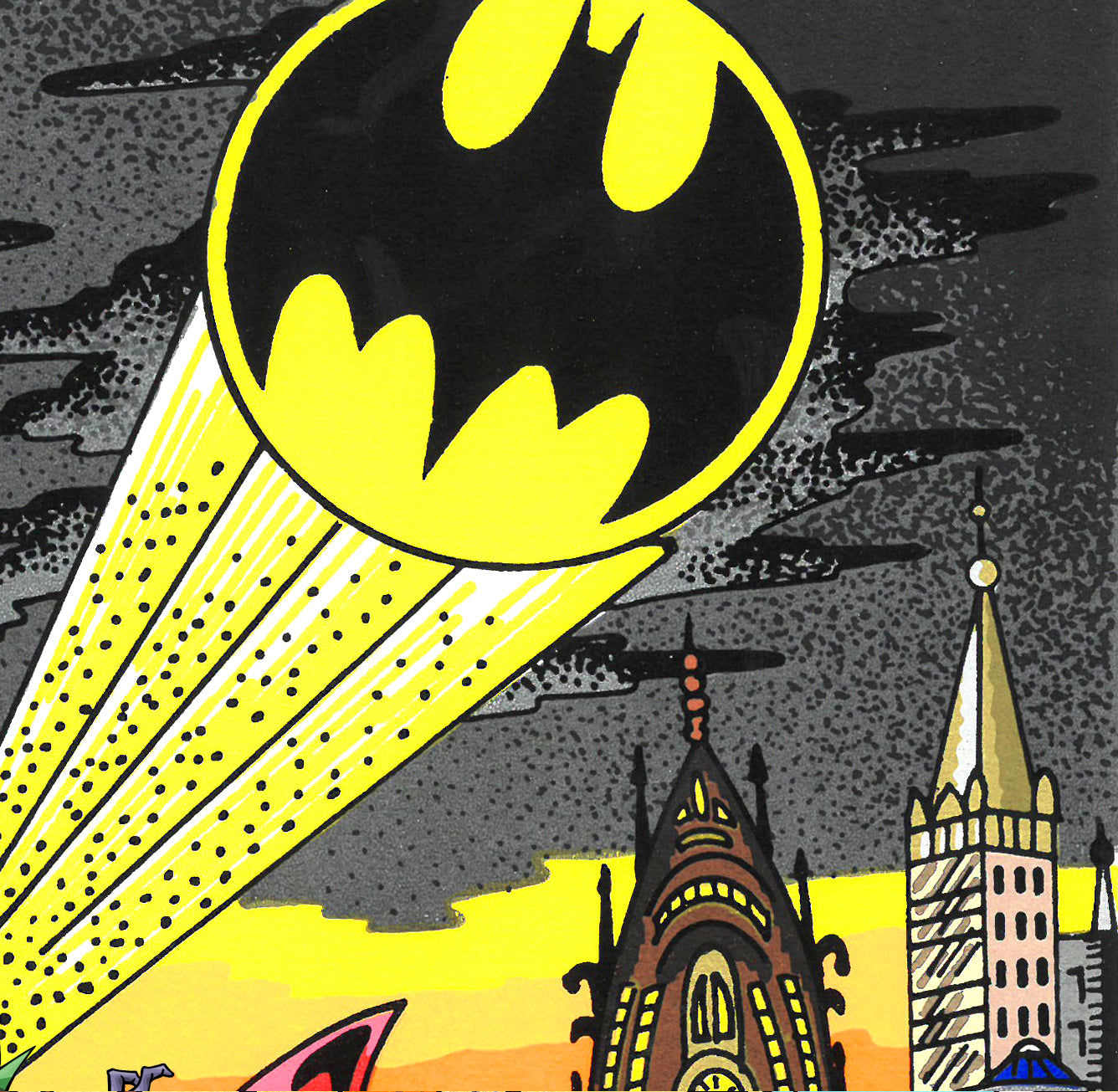 Charles Fazzino "Batman Rules the Night" 3D Limited Edition Silkscreen on Paper