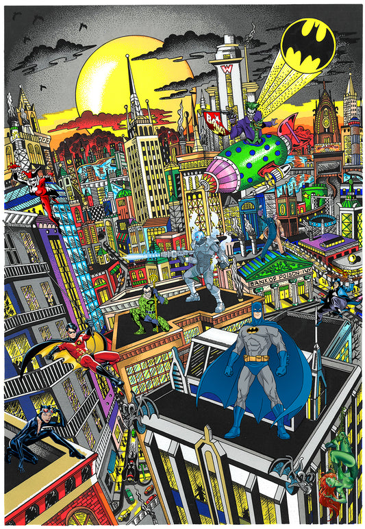 Charles Fazzino "Batman Rules the Night" 3D Limited Edition Silkscreen on Paper