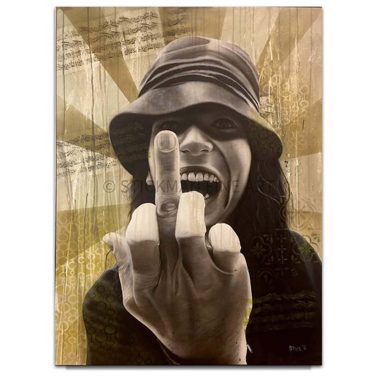 Stickman "Push Me and I Will Resist" (Eddie Vedder) Limited Edition Canvas Giclee