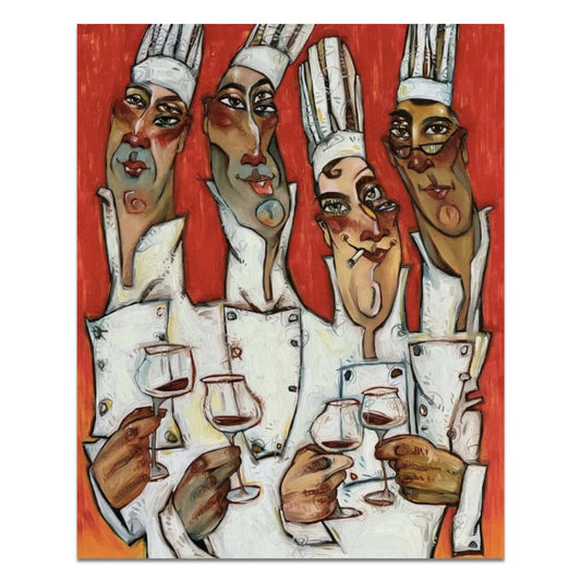 Todd White "Shifty Eyed Chefs" Limited Edition Canvas On Board