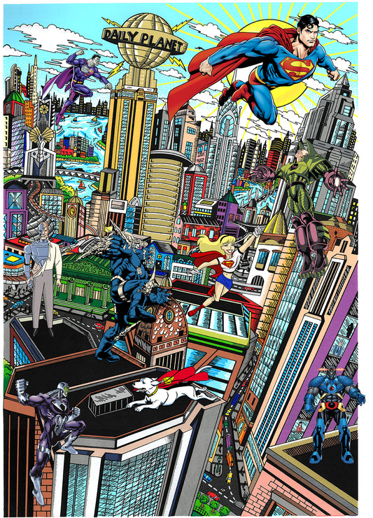 Charles Fazzino "Superman Saves the Day" 3D Limited Edition Silkscreen on Paper