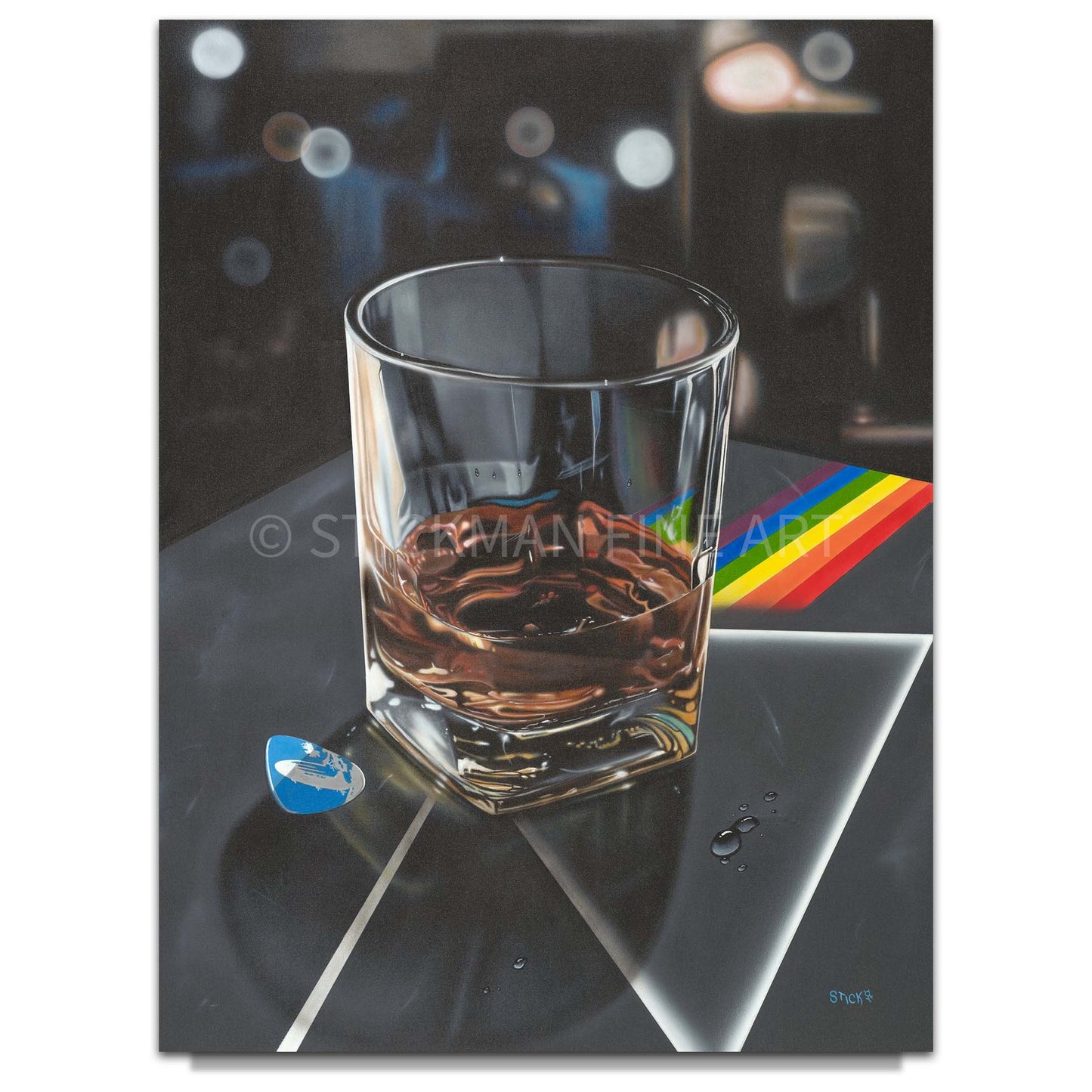 Stickman "The Dark Side" (Whiskey Glass) Limited Edition Canvas Giclee