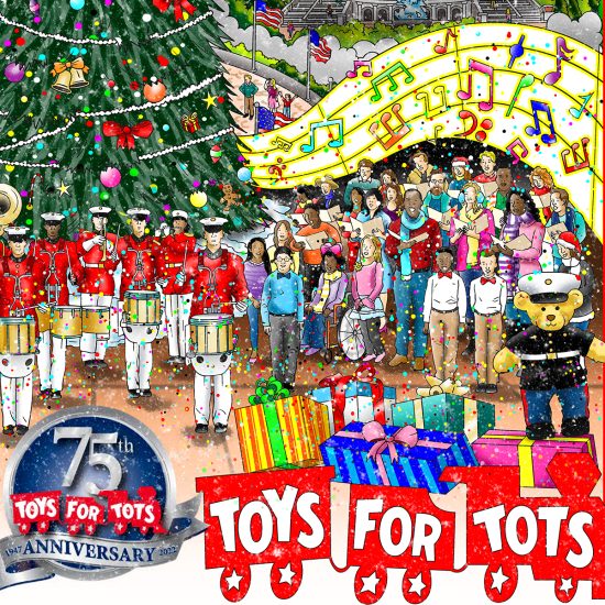 Charles Fazzino "75 Years of Toys for Tots" 3D Limited Edition Mixed-Media on Paper